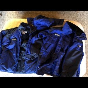 Columbia double layer blue coat - Boys size 14